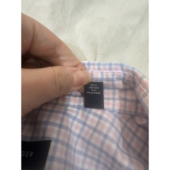 Tommy Hilfiger Shirt Mens XXL Pink Blue Striped Cotton Long Sleeve Button Up - Picture 12 of 15